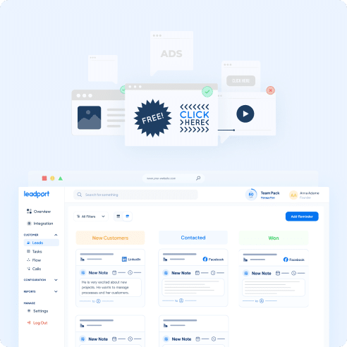 With all captured leads in one platform, Leadport helps you organize, track, and act on every opportunity efficiently.