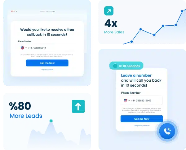 Leadport form widget converting website visitors into sales-ready leads with instant callback